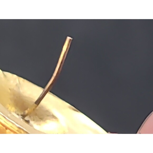 Carol Dauplaise Gold Tone And Red Floral Dangling Pierced Earrings Vintage - Picture 8 of 10